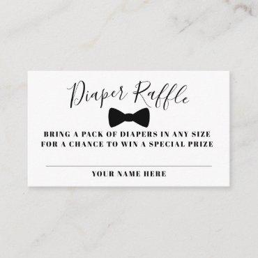 Black Bow Tie Diaper Raffle Ticket Enclosure Card