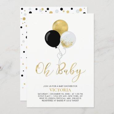 Black & Gold Balloons | Oh Baby Boy