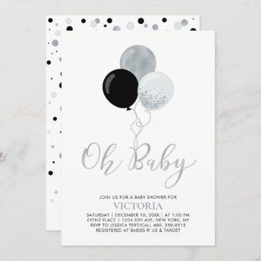Black & Silver Balloons | Oh Baby Boy