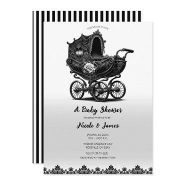 Black Vintage Gothic Pram Carriage
