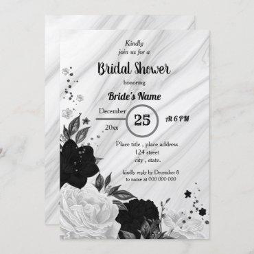 Black & white floral bridal shower
