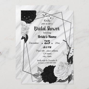 Black & white floral geometric bridal shower