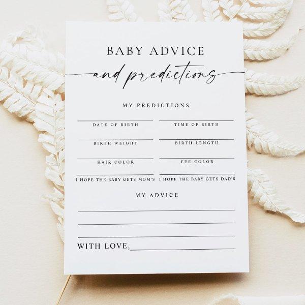 BLAIR Modern Boho Baby Advice and Predictions Card