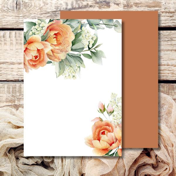 Blank Add Your Own Rustic Coral Flower Greenery