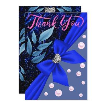 Blue Abstract Pearl Modern Trendy Boho Retirement  Thank You Card