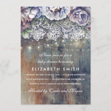 Blue and Maroon Rustic Floral