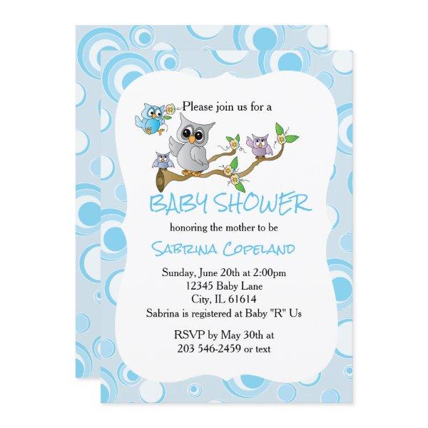 Blue Baby Owl | Shower Theme