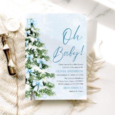 Blue Bow Boy Christmas Tree Oh Baby