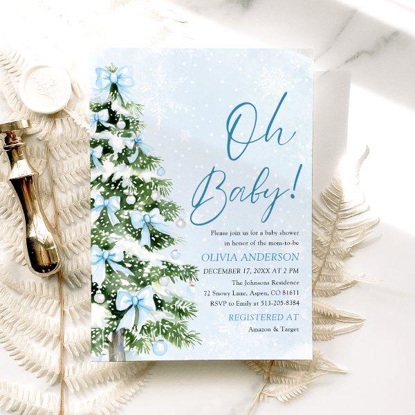 Blue Bow Boy Christmas Tree Oh Baby