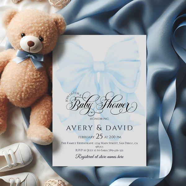 Blue Bow Modern Elegant Boy