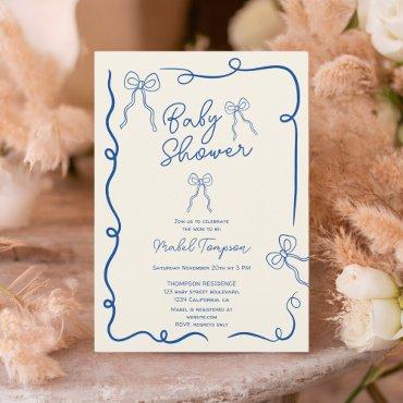 Blue bows ribbon illustrations