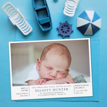 Blue Boy Post Birth Baby Shower Photo Sip & See