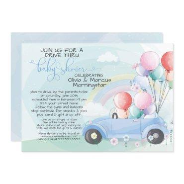 Blue Car Balloons Drive Thru
