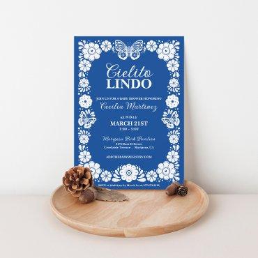 Blue Cielito Lindo Mexican Baby Shower Boy