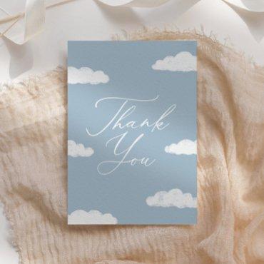 Blue Cloud Nine Baby Shower Thank You Card