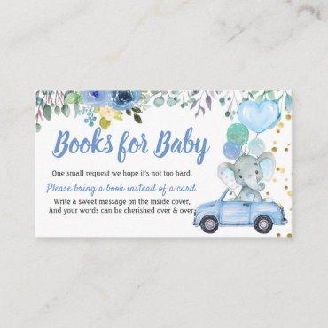 Blue Drive Through Boy Baby Shower Books For Baby Enclosure Card