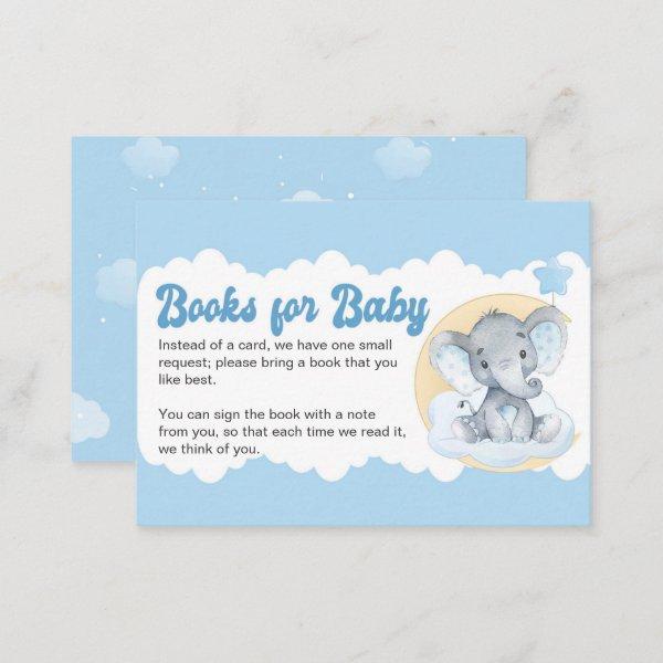 Blue Elephant Baby Book Request Baby Shower Enclosure Card