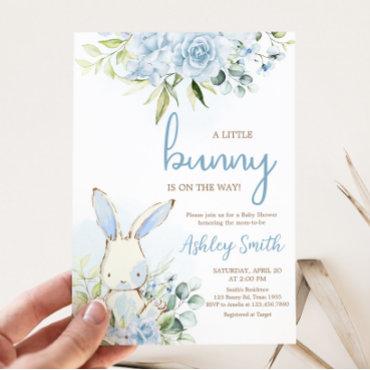 Blue Floral Bunny Rabbit