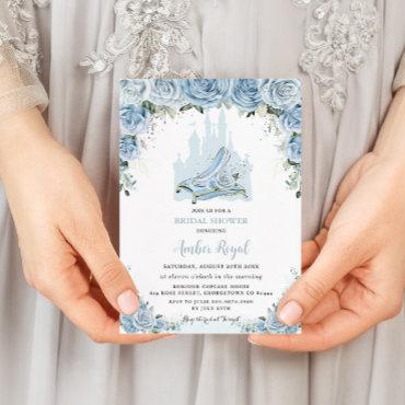 Blue Floral Princess Glass Slipper Bridal Shower