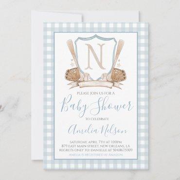 Blue Gingham Baseball