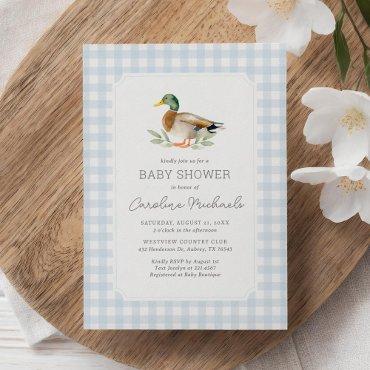Blue Gingham Mallard Duck