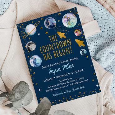 Blue Gold Galaxy Space Countdown