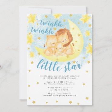 Blue Gold Glitter Twinkle Little Star