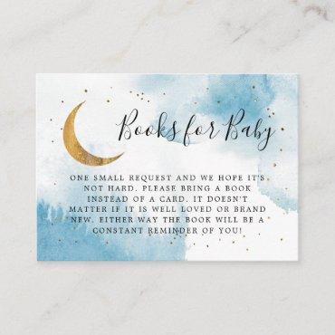 Blue Gold Over The Moon Book Request  Enclosure Card