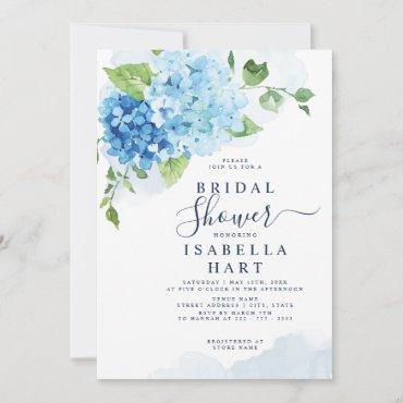 Blue Hydrangea Floral Boho Botanical Bridal Shower