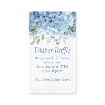 Blue Hydrangeas Boy Diaper Raffle Ticket Enclosure Card