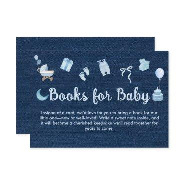 Blue Jean Baby Denim Books for Baby Shower Enclosure Card