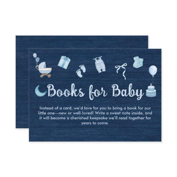 Blue Jean Baby Denim Books for Baby Shower Enclosure Card