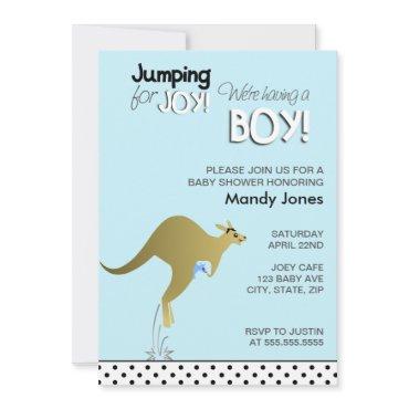 Blue Kangaroo Jumping for Joy Boy
