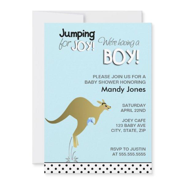 Blue Kangaroo Jumping for Joy Boy