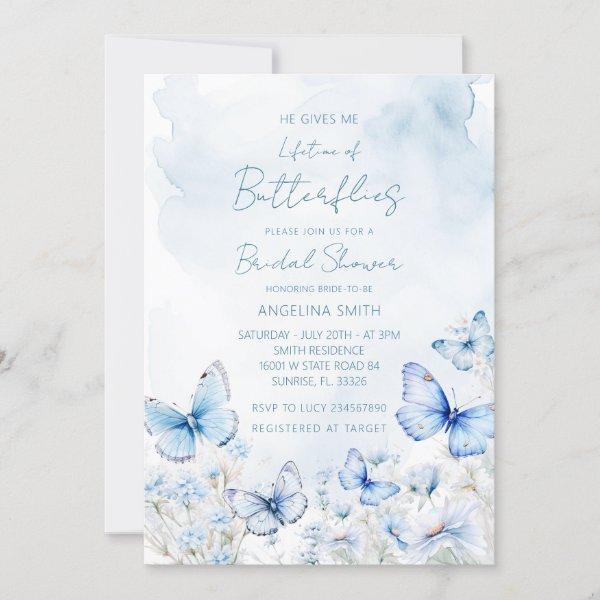 Blue Lifetime of Butterflies Garden Bridal Shower