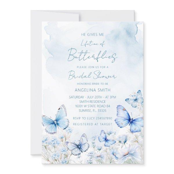 Blue Lifetime of Butterflies Garden Bridal Shower