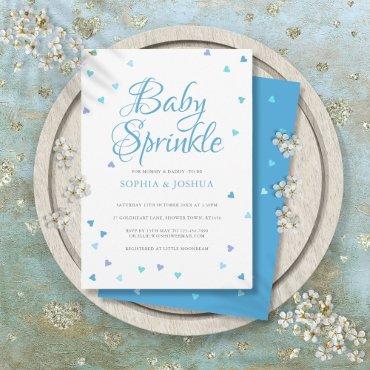 Blue Love Hearts Couples Baby Boy Sprinkle Shower