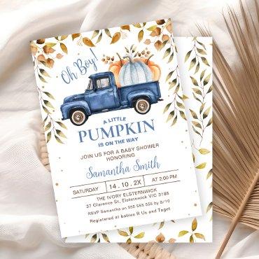 Blue Orange Pumpkin Truck Foliage