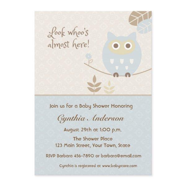 Blue Owl, Baby Shower for Boy