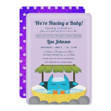 Blue Owl Spa Purple Glitter Polka Dots