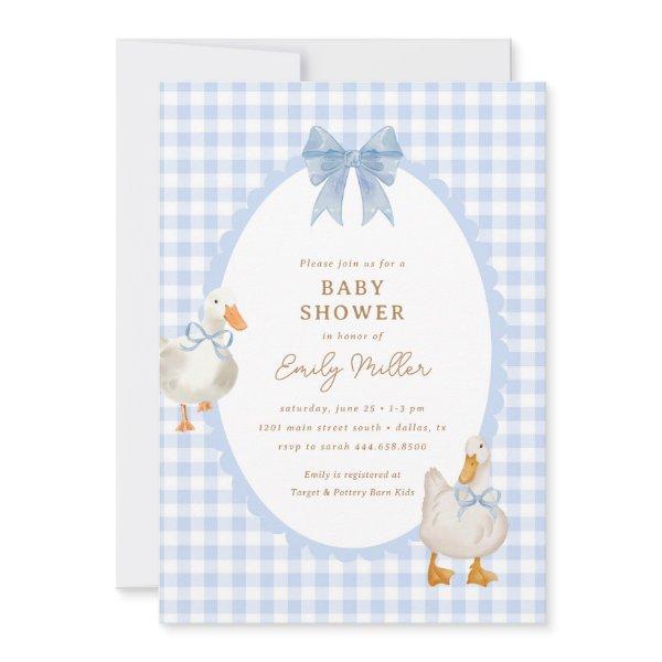 Blue Plaid Goose Duck Coquette