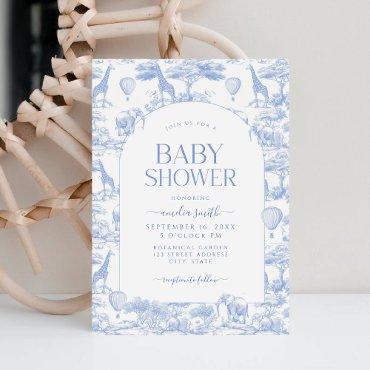 Blue Safari Toile De Jouy Boy