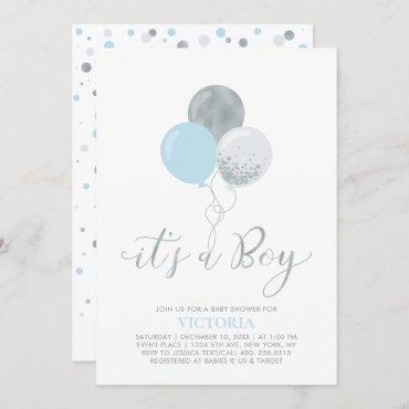 Blue & Silver Balloons | It's a Boy