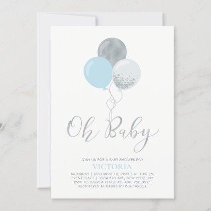 Blue & Silver Balloons | Oh Baby Boy
