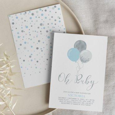 Blue & Silver Balloons | Oh Baby Boy