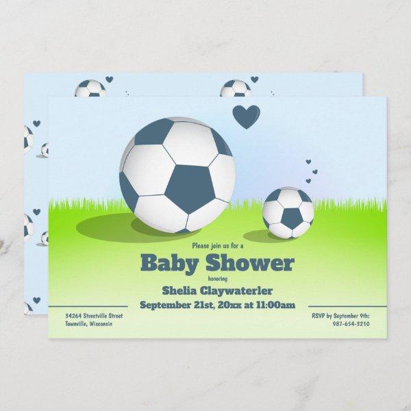 Blue Soccer/Football Baby Shower