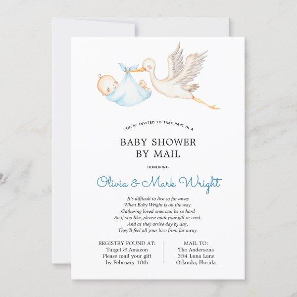 Blue Stork Baby Shower by Mail