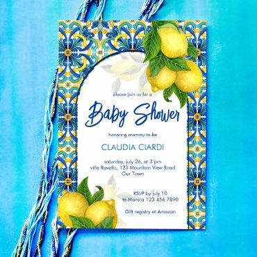 Blue tiles lemon Amalfi Positano baby shower