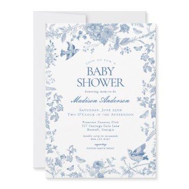 Blue Toile De Jouy French Floral