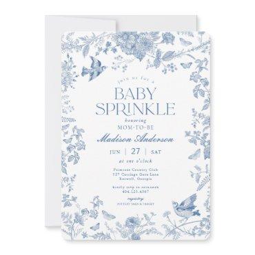 Blue Toile De Jouy French Floral Baby Sprinkle